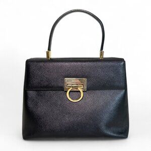 Salvatore Ferragamo Women's Gancini Handbag Black